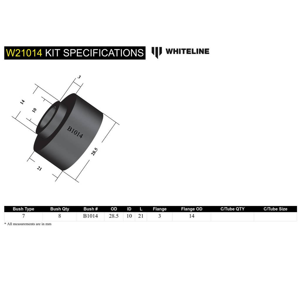 WHITELINE W21014 Втулка стійки стабілізатора поперечної стійкості Photo-3