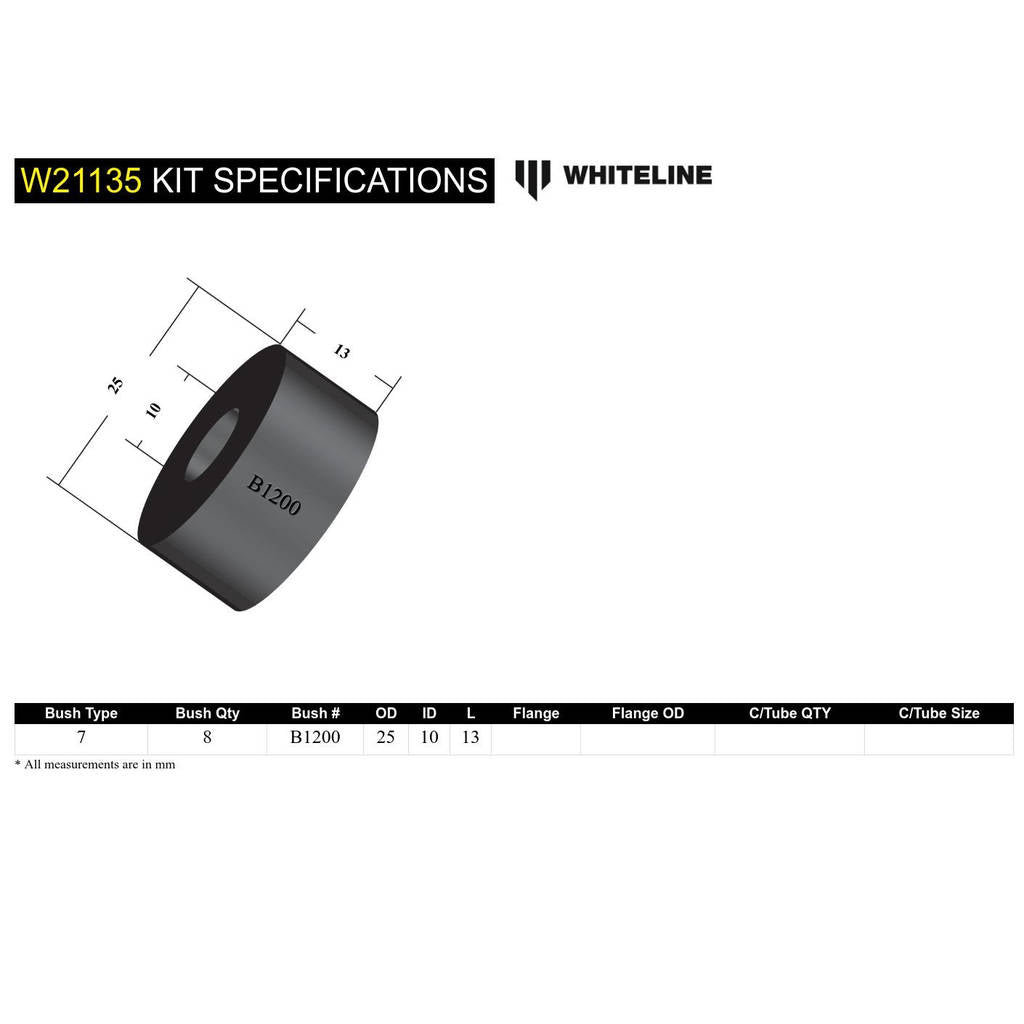 WHITELINE W21135 Комплект втулок стійки стабілізатора поперечної стійкості для Various Applications Photo-3