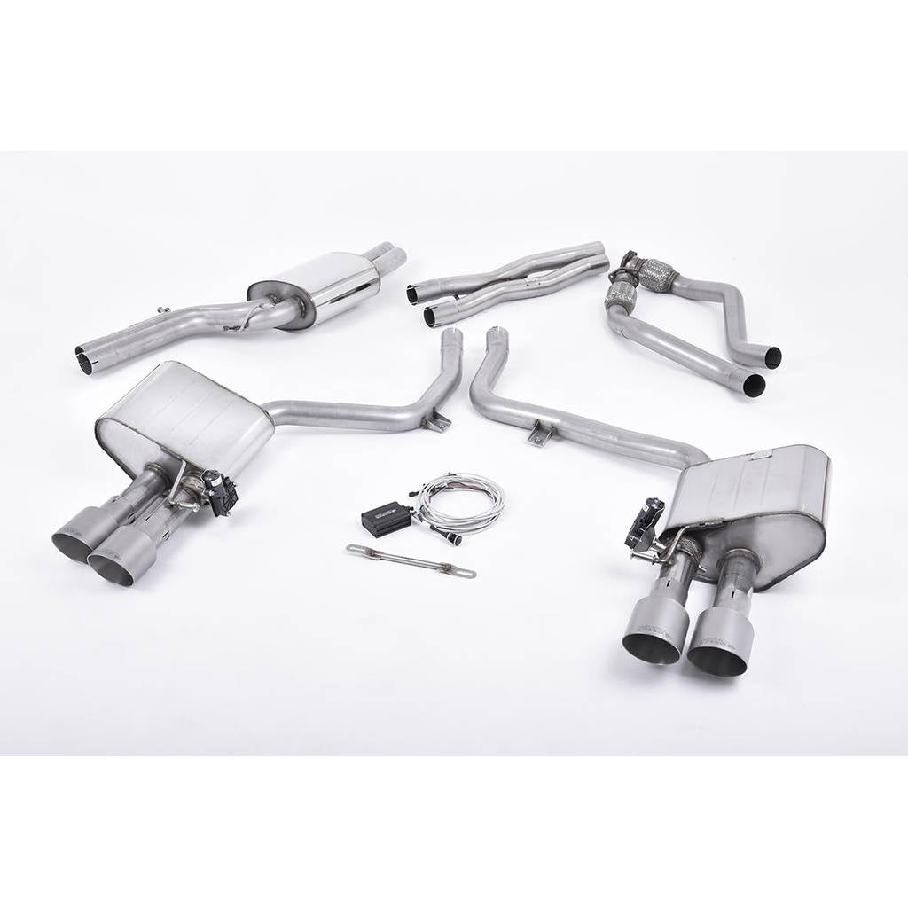 MILLTEK SSXAU408 Кат-Бек Quad 100mm GT100 для AUDI S4 3.0 Supercharged V6 B8. 5 Photo-0