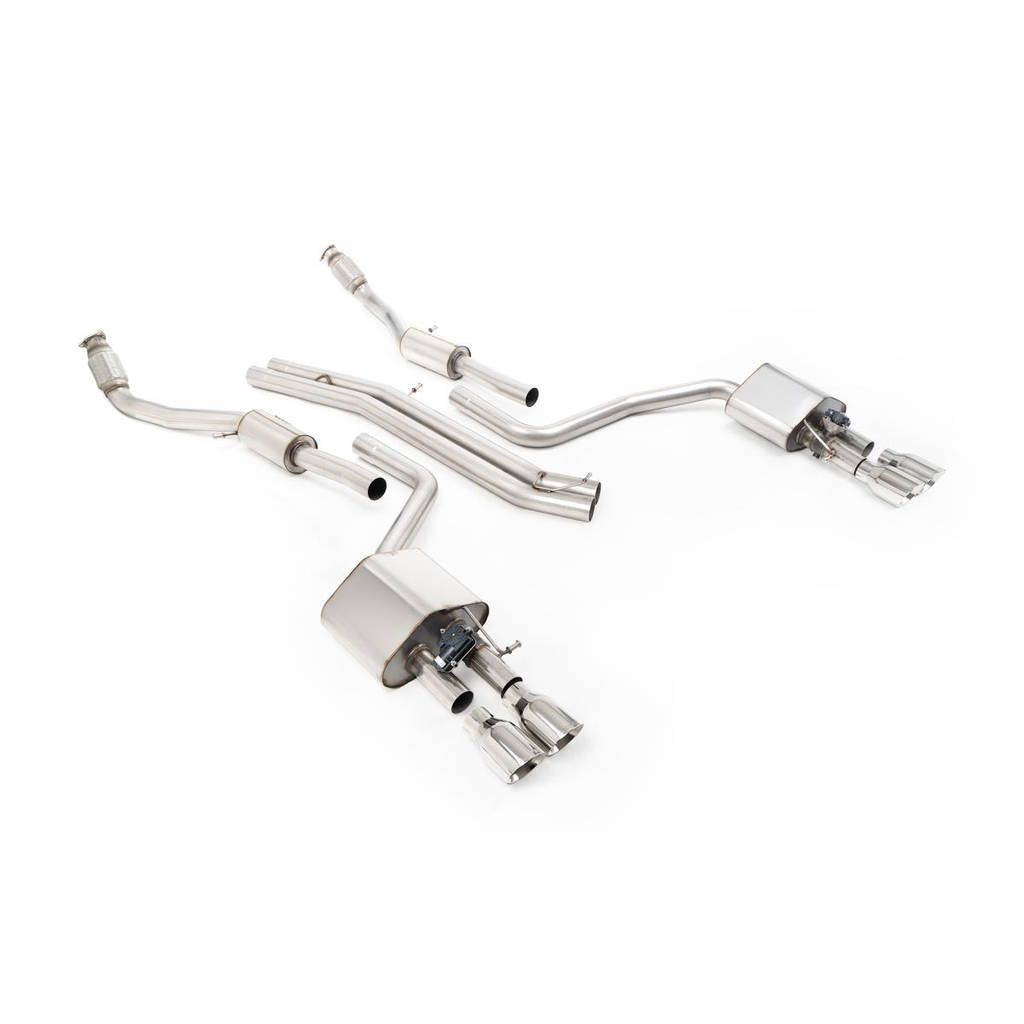 MILLTEK SSXAU468 кат-Бек Quad 100mm GT100 для AUDI S8 4.0 TFSI quattro Tiptronic Photo-0