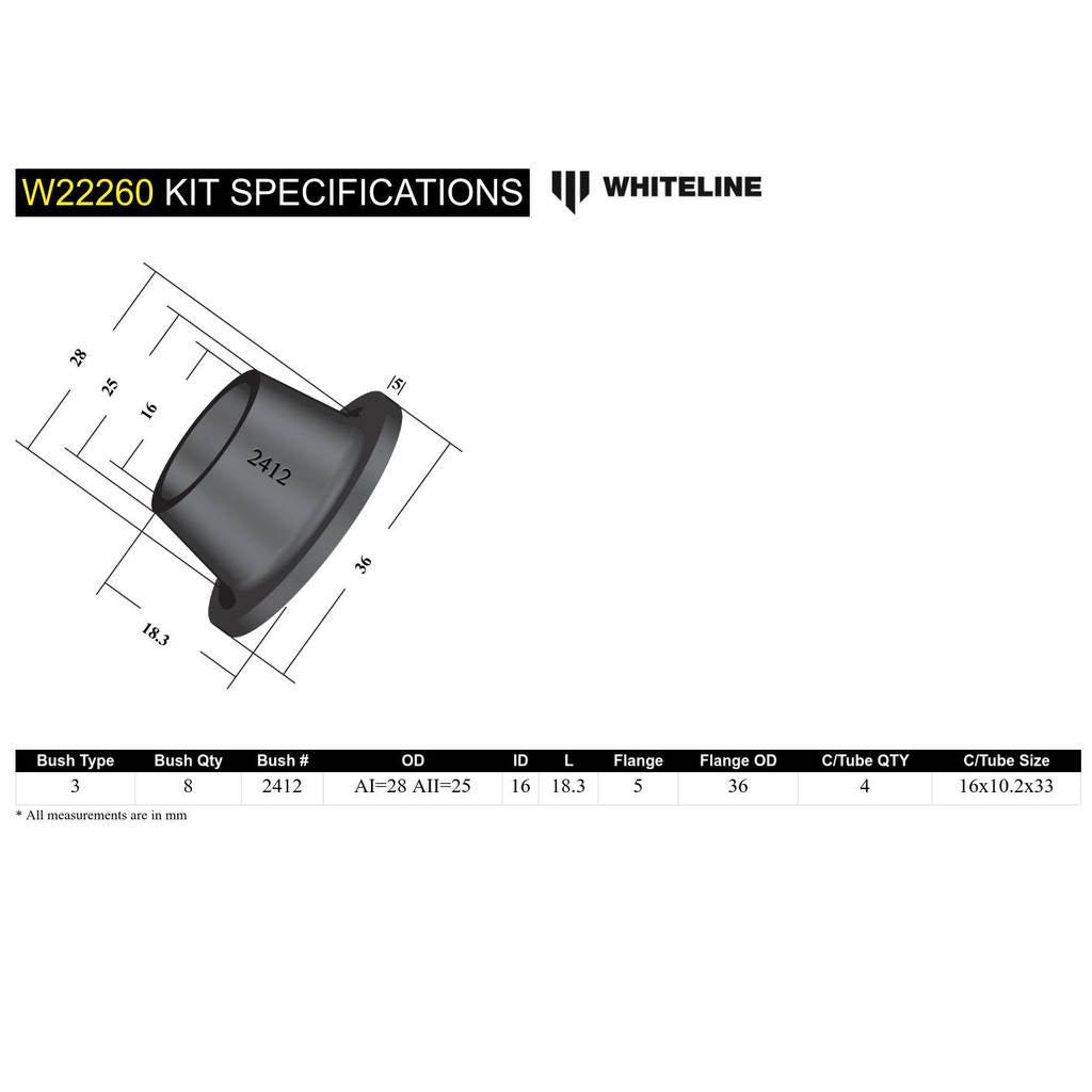 WHITELINE W22260 Втулка стійки стабілізатора поперечної стійкості Photo-5