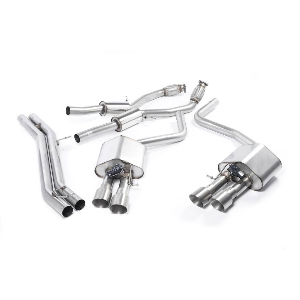 MILLTEK SSXAU466 Кат-Бек Quad 100mm GT100 для AUDI S8 4.0 TFSI quattro Tiptronic Photo-0