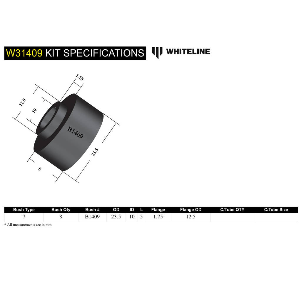 WHITELINE W31409 Нижня втулка переднього амортизатора Photo-4
