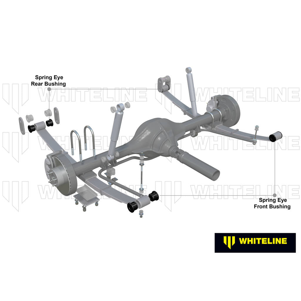 WHITELINE W71637 Комплект втулок переднього/заднього вушка листової ресори для Nissan Caball C340 Photo-1