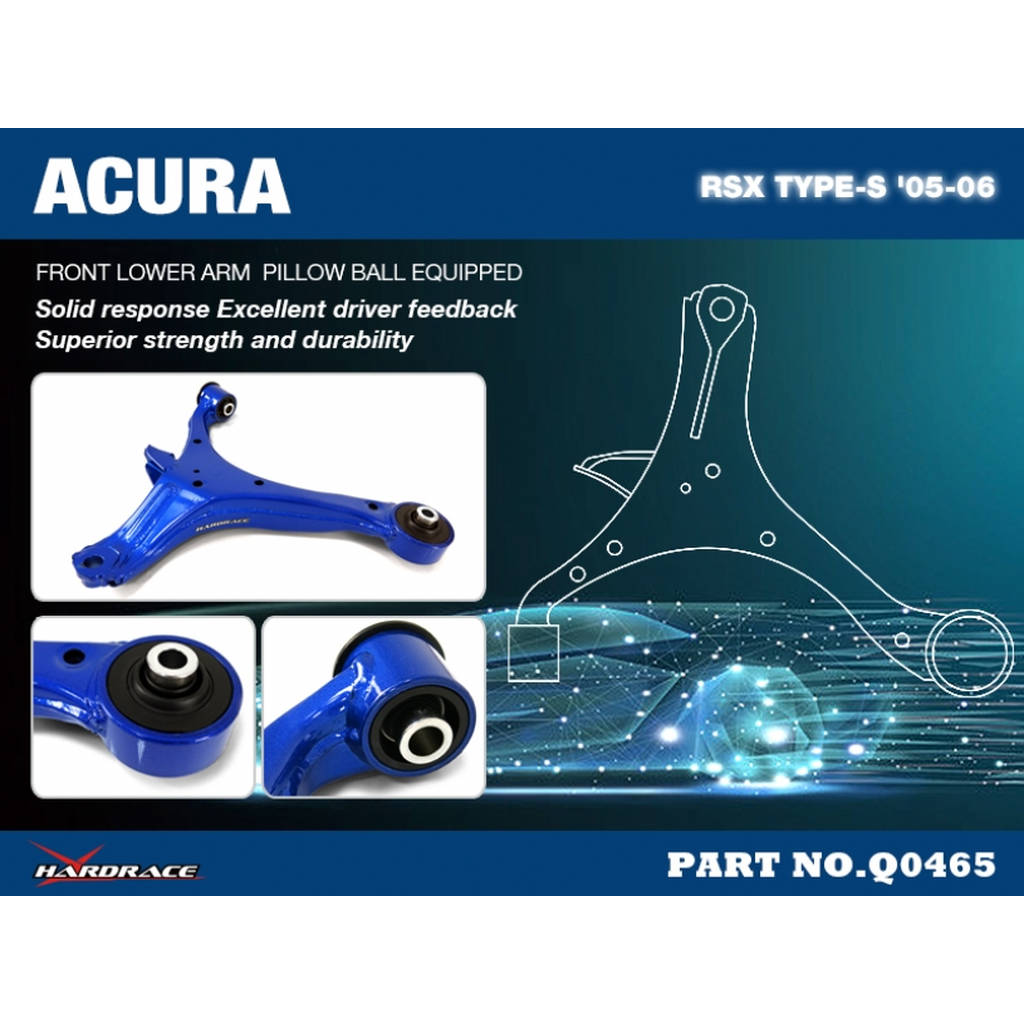 HARDRACE Q0465 К-т передніх нижніх важелів ACURA RSX TYPE-S '05-06 Photo-1