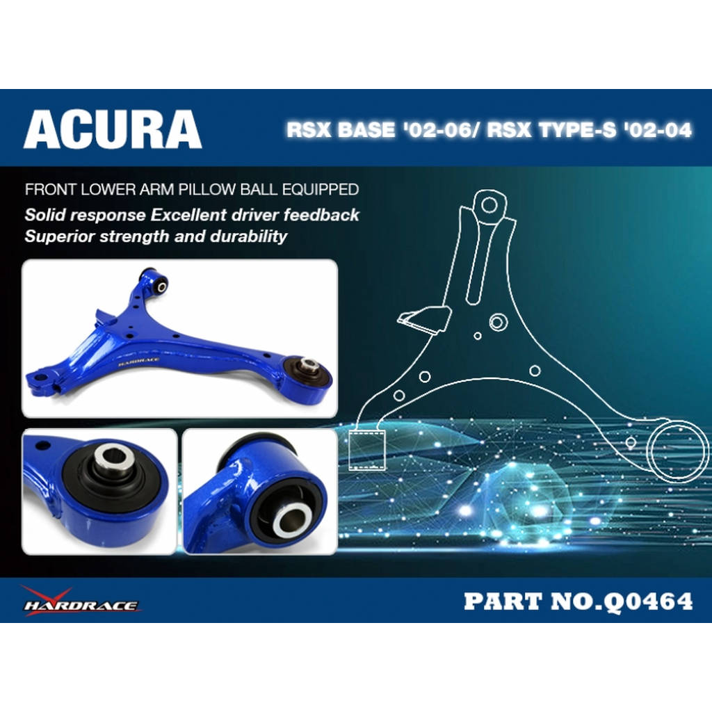 HARDRACE Q0464 К-т передніх нижніх важелів ACURA RSX TYPE-S '02-04/ RSX BASE '02-06 Photo-1