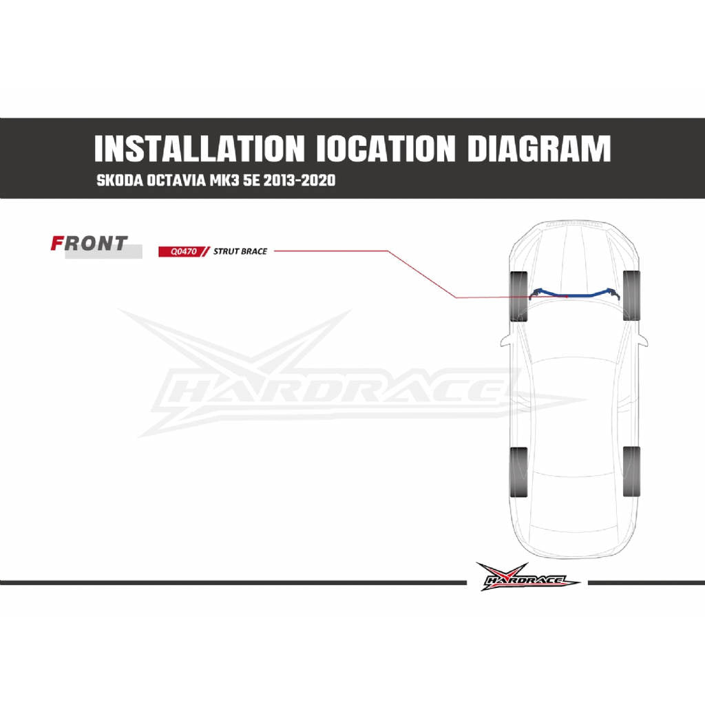 HARDRACE Q0470 Кронштейн передньої стійки SKODA OCTAVIA MK3 '13- Photo-8