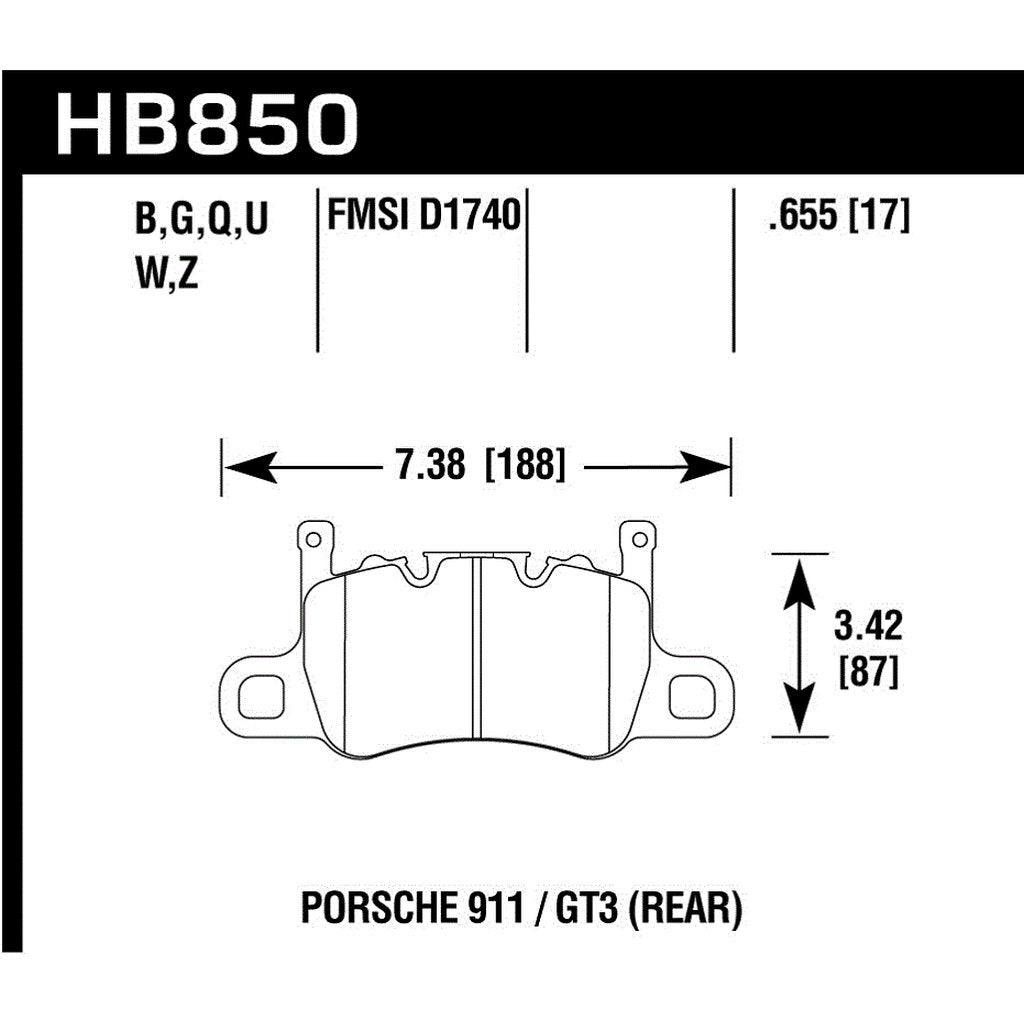 HAWK HB850N.655 Гальмівні колодки Street HP+ задні для PORSCHE 718 Boxster GTS/718 Cayman GTS/911 Carrera 4 GTS 2017-2019 Photo-2