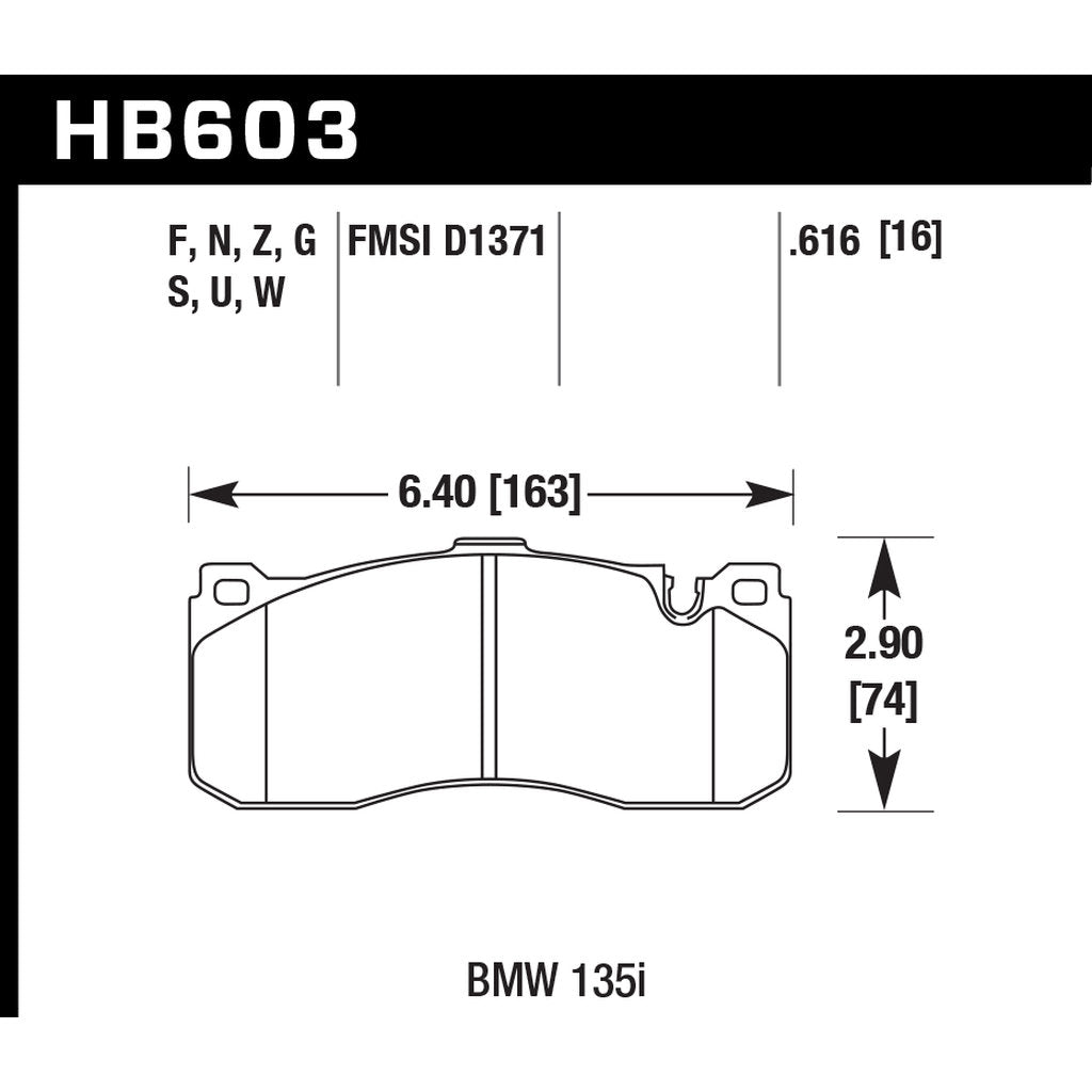 HAWK HB603B.616 Гальмівні колодки Street HPS 5.0 Передні BMW 135i/MINI COOPER John Cooper Works GP Photo-2