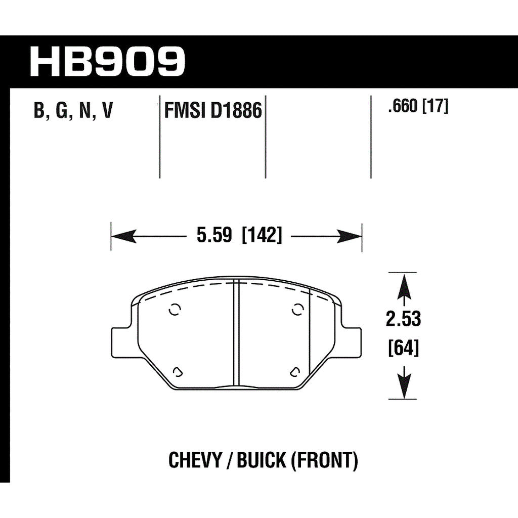 HAWK HB909Y.660 Гальмівні колодки Street LTS Photo-2