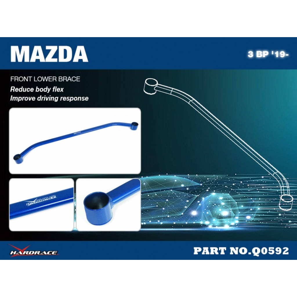 HARDRACE Q0592 Передній нижній кронштейн - 1 шт/комплект MAZDA 3 BP '19- Photo-2
