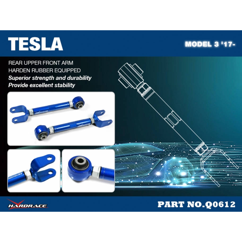 HARDRACE Q0612 К-т задніх верхніх важелів TESLA Model 3 '17- Photo-1