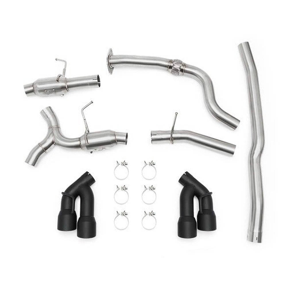 MISHIMOTO MMEXH-CAM4-16QTPP Вихлопна система Cat-Back Quad Tip Pro для CHEVROLET Camaro 2.0T, 2016+, поліровані насадки Photo-0