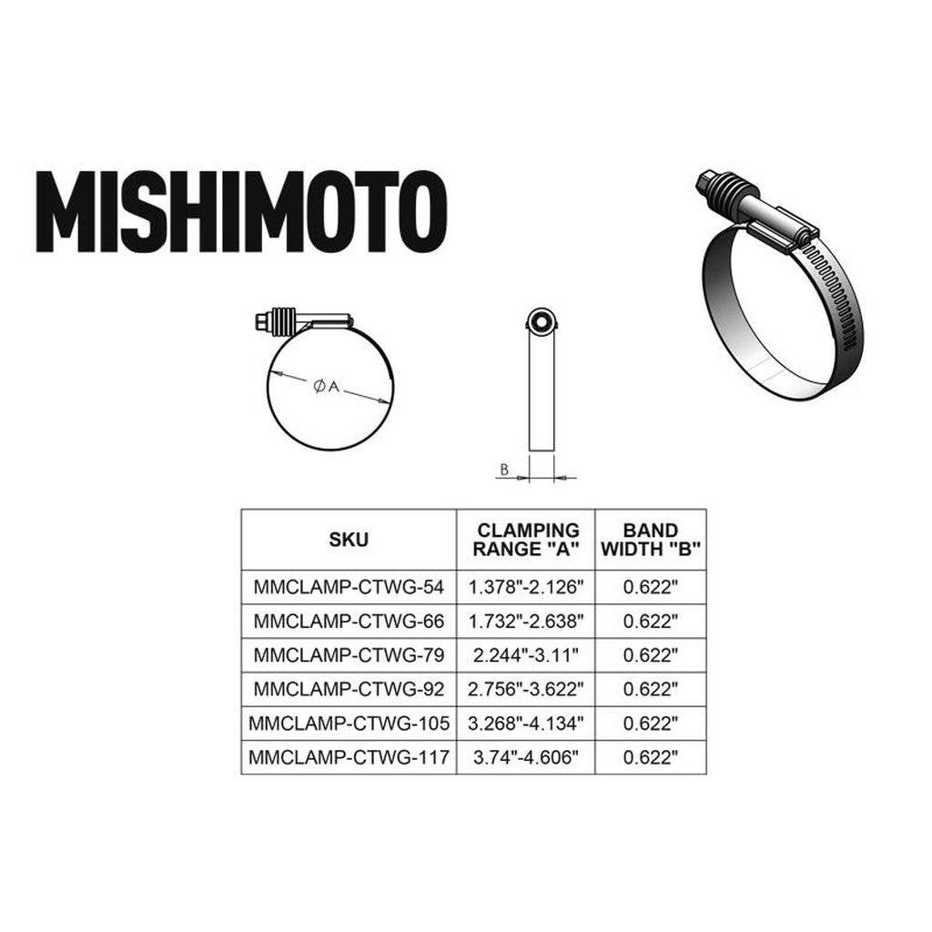 MISHIMOTO MMCLAMP-CTWG-79 Хомут з постійним натягом Worm Gear, 2.24" - 3.11" (57mm - 79mm) Photo-2
