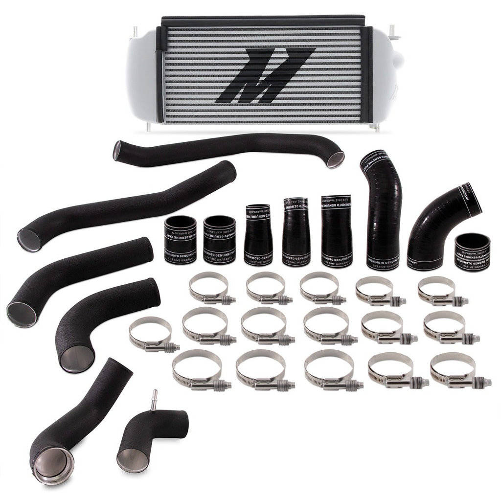MISHIMOTO MMINT-F35T-17KBSL Комплект інтеркулера Performance для FORD F-150 3.5L EcoBoost, 2017+, сріблястий радіатор, чорні труби Photo-0