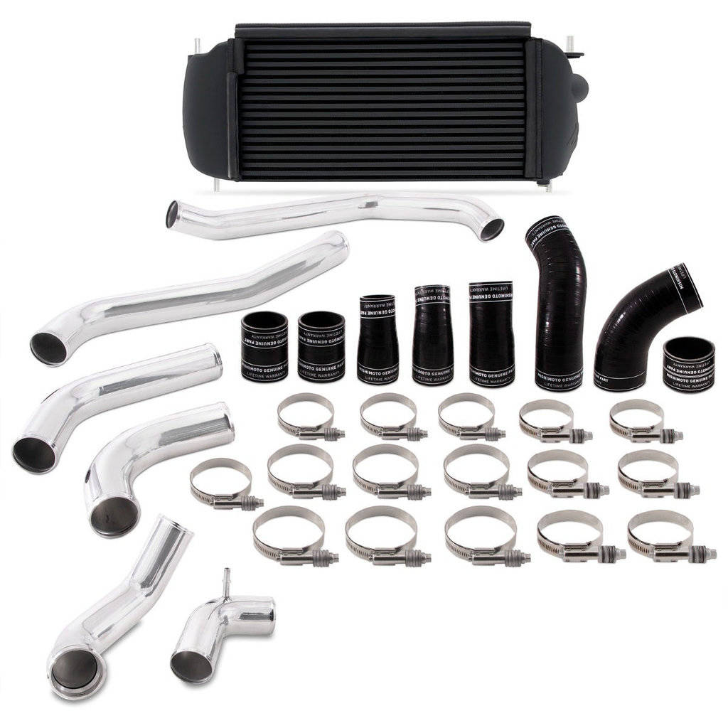 MISHIMOTO MMINT-F35T-17KPBK Комплект інтеркулера Performance для FORD F-150 3.5L EcoBoost, 2017+, чорний охолоджувач, полірувані труби Photo-0