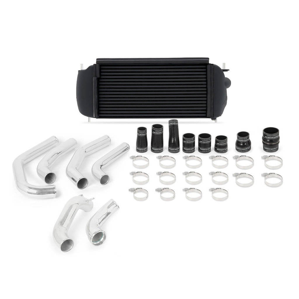 MISHIMOTO MMINT-F27T-15KPBK Комплект інтеркулера FORD F-150 2.7L EcoBoost, 2015-2017, чорний охолоджувач, полірувані труби Photo-0