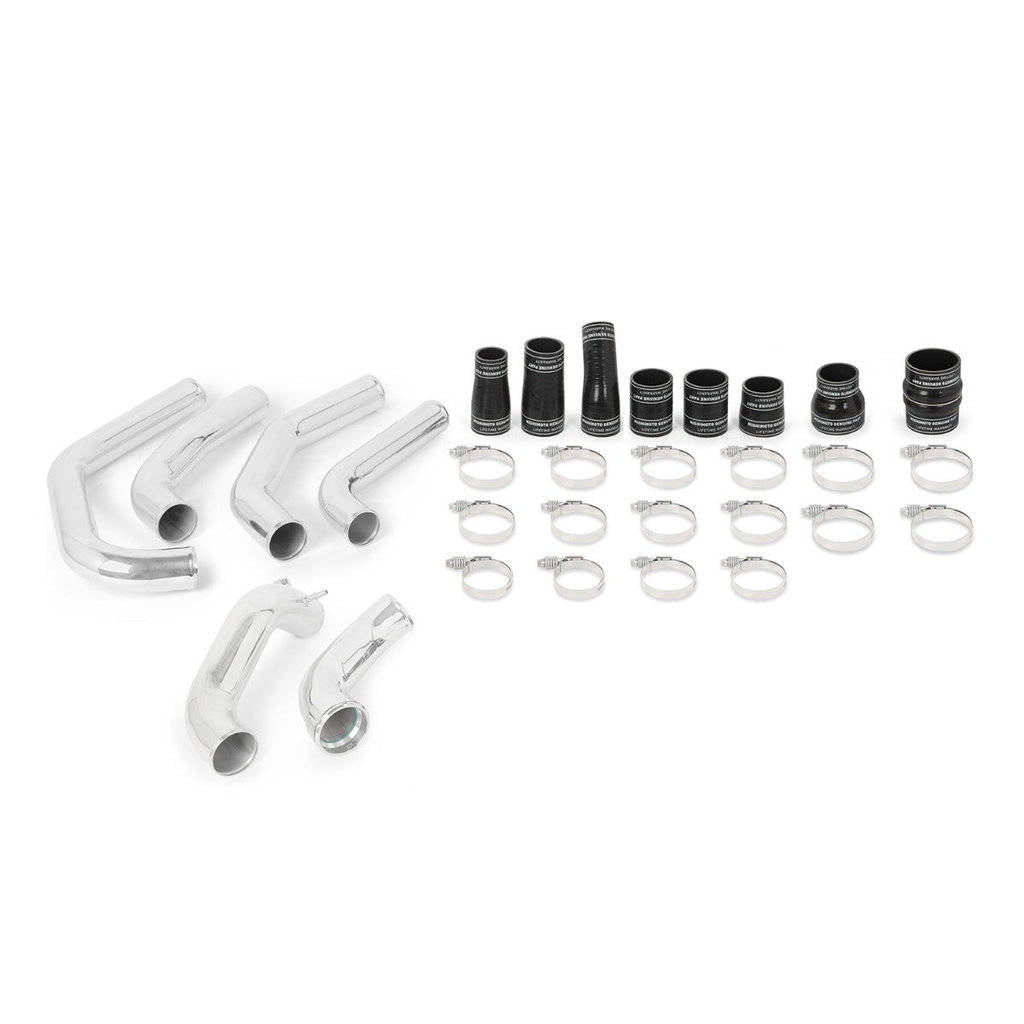 MISHIMOTO MMINT-F27T-15KPBK Комплект інтеркулера FORD F-150 2.7L EcoBoost, 2015-2017, чорний охолоджувач, полірувані труби Photo-6