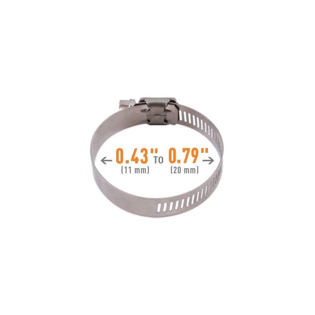 MISHIMOTO MMCLAMP-WG-20HT Високомоментний черв'ячний затискач, 0.43 дюйма - 0.79 дюйма (11мм - 20мм), 10 шт Photo-2