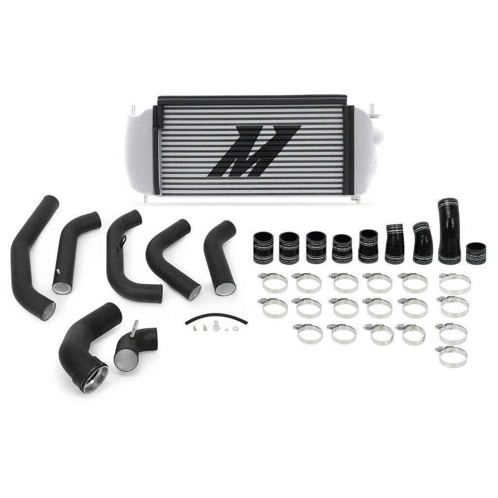 MISHIMOTO MMINT-F35T-15KBSL Комплект інтеркулера Performance для FORD F-150 3.5L EcoBoost 2015-2016, сріблястий інтеркулер, чорні труби Photo-0