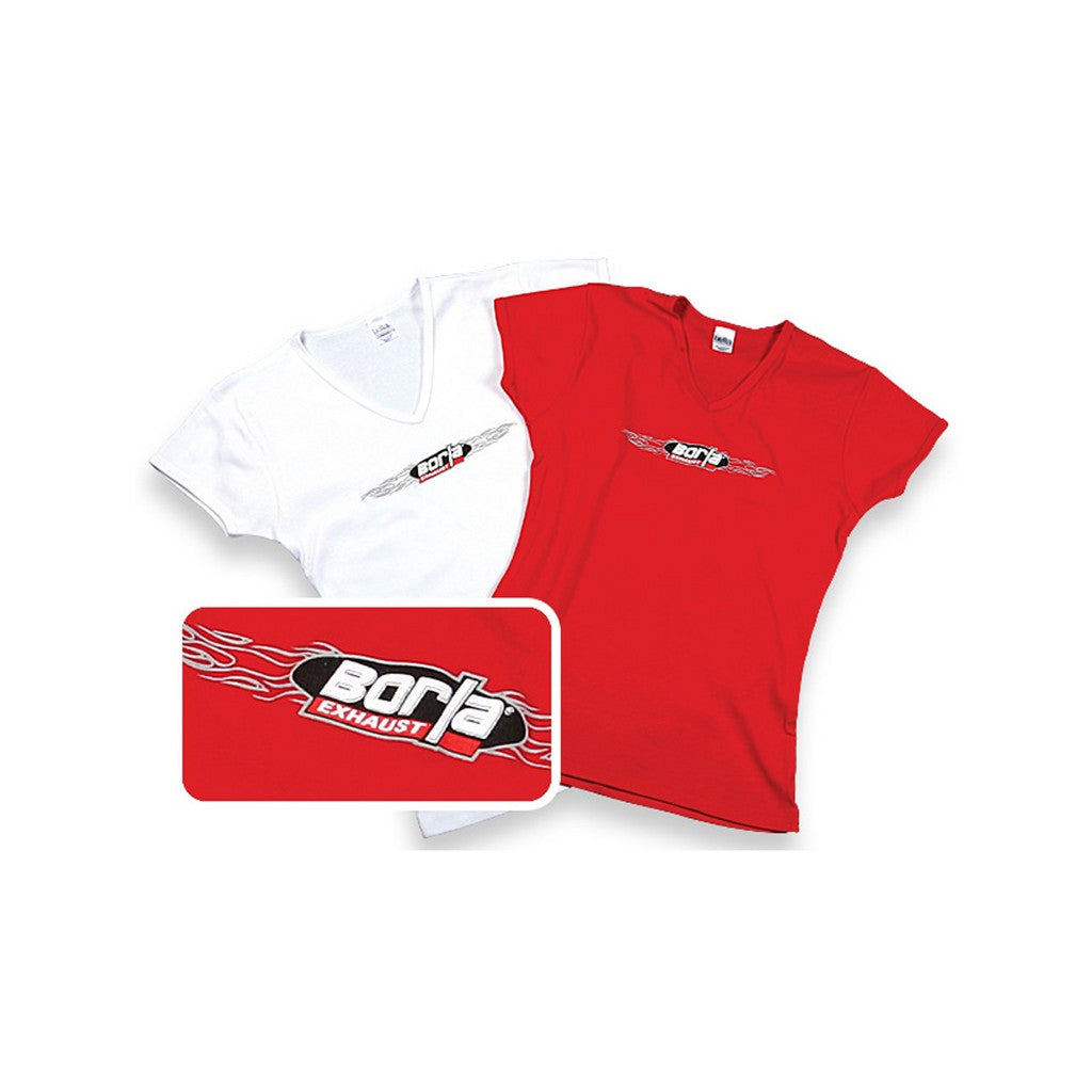 BORLA 21309 ФутболкаS with WIREFLAME BORLA LOGO, V-NECK, WOMEN Red, Size Small Photo-0