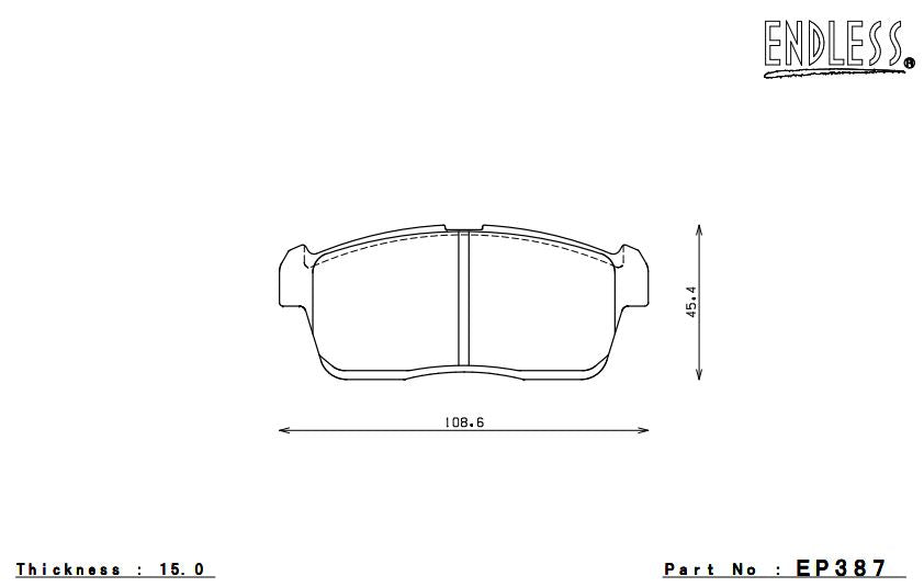 ENDLESS EP387SSY Гальмівні колодки передні для SUBARU DEX M401F/M411F 2008/11-2012/11 Photo-0