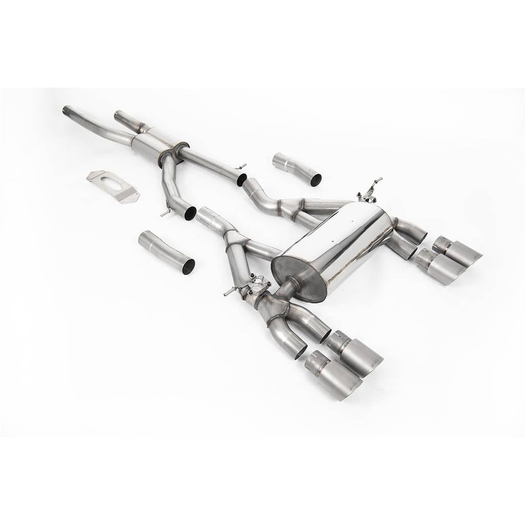 MILLTEK SSXBM1124 Кат-бек Quad 90mm GT90 BMW 3 Series F80 M3 & M3 Competition Saloon (OPF/GPF Models Only) Photo-0