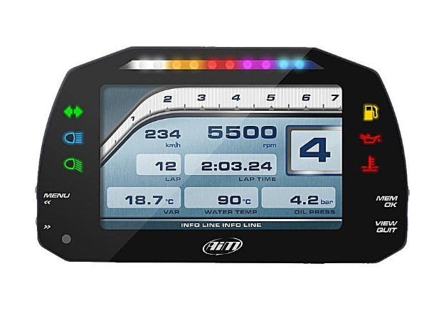 AIM XA3MXSST12I010 Панель приладів MXS 1.2 Strada Icons version з CAN інтерфейсом + RPM Кабель (ECU) Photo-0