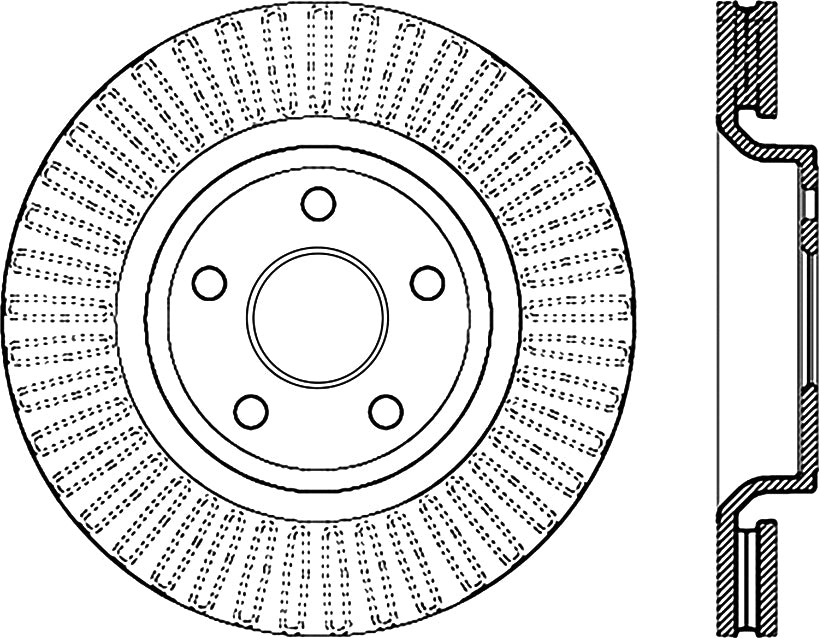 STOPTECH 126.58009SR Гальмівний диск задній правий Sport з насічкою для JEEP Grand Cherokee 2016-2020 Photo-1