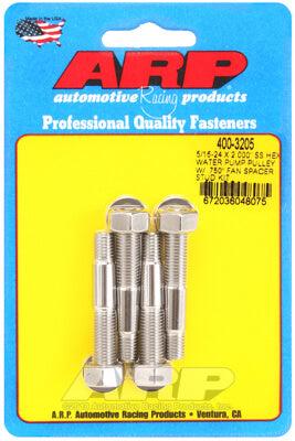 ARP 400-3205 Комплект шпильок шківа водяного насоса 5/16-24 X 2.000 дюйма з нержавіючої сталі, полірований шестигранник (підходить для розпірки вентилятора 0,750 дюйма) Photo-0