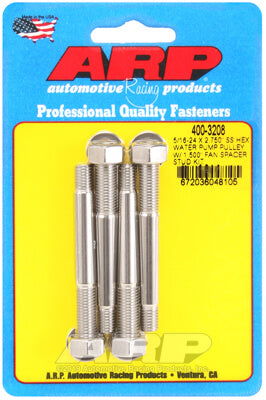 ARP 400-3208 Комплект шпильок шківа водяного насоса 5/16-24 X 2.750 дюйма з нержавіючої сталі, полірований шестигранник (підходить для розпірки вентилятора 1.500 дюйма) Photo-0