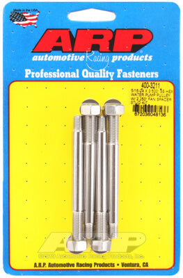 ARP 400-3211 Комплект шпильок шківа водяного насоса 5/16-24 X 3.500 дюйма з нержавіючої сталі, полірований шестигранник (підходить для розпірки вентилятора 2.250 дюйма) Photo-0