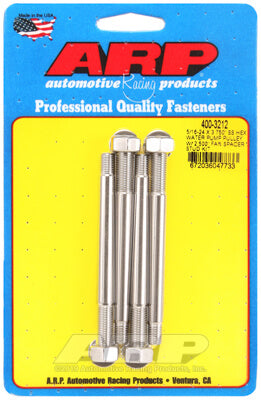 ARP 400-3212 Набір шпильок шківа водяного насоса 5/16-24 X 3,750 дюйма з нержавіючої сталі, полірований шестигранник (підходить для розпірки вентилятора 2500 дюйма) Photo-0