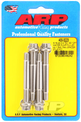 ARP 400-3223 Комплект шпильок шківа водяного насоса 5/16-24 X 2.750 дюйма з нержавіючої сталі, полірований 12 шт (підходить для розпірки вентилятора 1500 дюйма) Photo-0