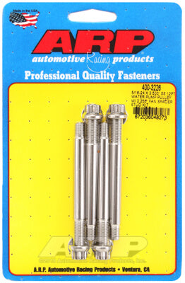 ARP 400-3226 Комплект шпильок шківа водяного насоса 5/16-24 X 3.500 дюйма з нержавіючої сталі, полірований 12 шт (підходить для розпірки вентилятора 2.250 дюйма) Photo-0