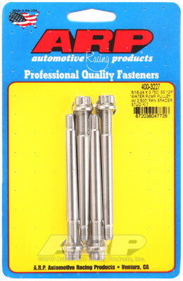 ARP 400-3227 Набір шпильок шківа водяного насоса 5/16-24 X 3,750 дюйма з нержавіючої сталі, полірований 12 шт (підходить для розпірки вентилятора 2500 дюйма) Photo-0