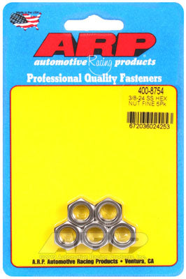 ARP 400-8754 Комплект гайок 3/8 дюйма-24 нержавіюча сталь тонкий шестигранний Photo-0
