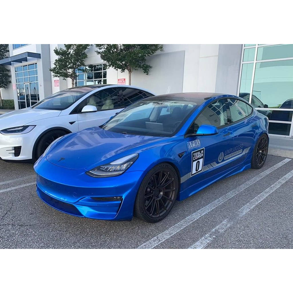 UNPLUGGED PERFORMANCE UP-M3-303-3.1 Накладки на пороги, PFRP для TESLA Model 3 Photo-2