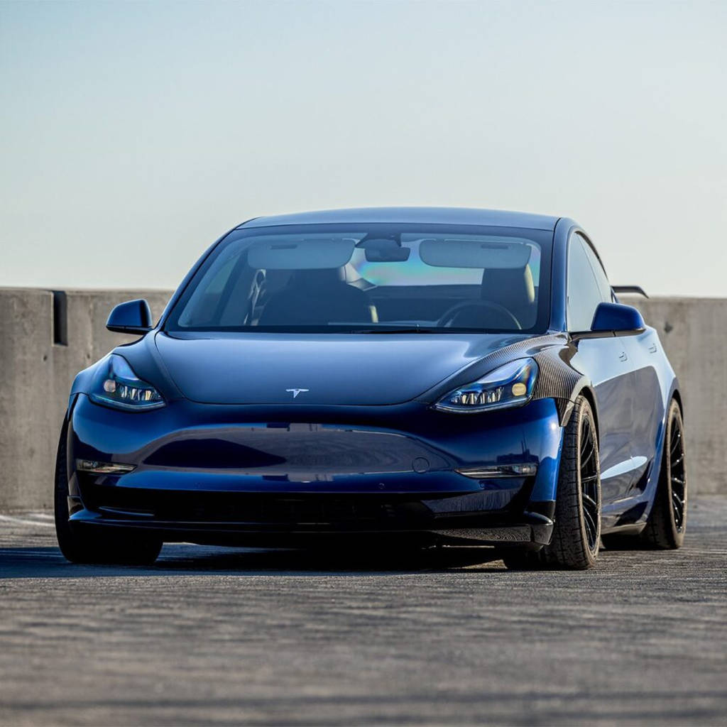 UNPLUGGED PERFORMANCE UP-M3-301-6.1 Передній спойлер, срібний металік для TESLA Model 3 Photo-2