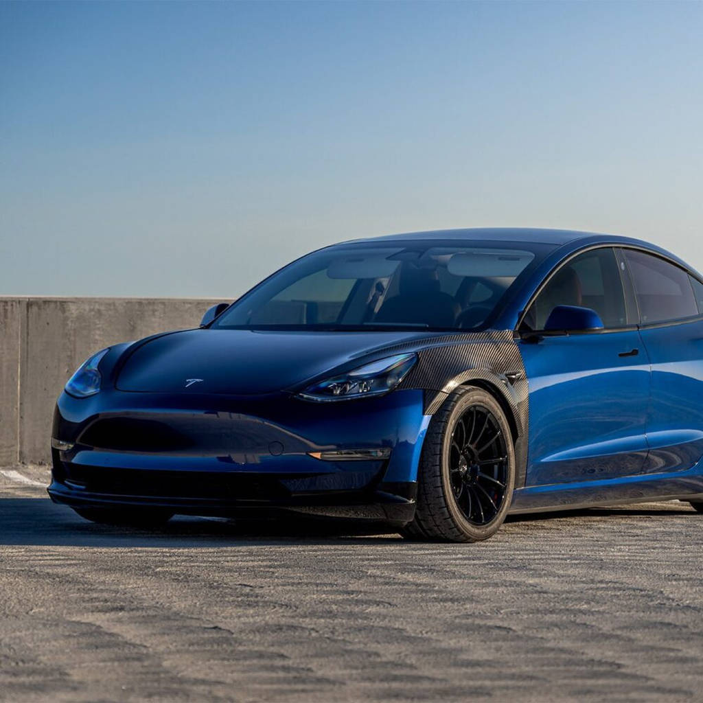 UNPLUGGED PERFORMANCE UP-M3-301-6.1 Передній спойлер, срібний металік для TESLA Model 3 Photo-6