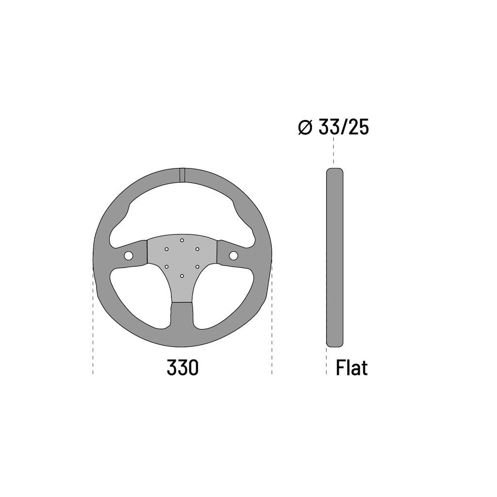 SPARCO 015R330PSO Кермо R330B, замша, чорний, діаметр 330 мм, обід 33/25 мм, 2 кнопки, виліт 00 мм Photo-1