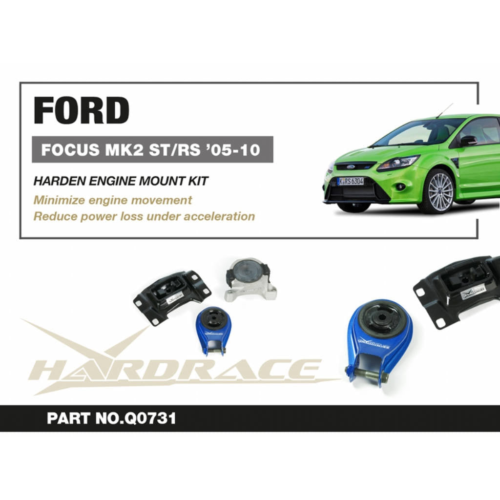 HARDRACE Q0731 К-т кріплення двигуна - 3 шт для FORD FOCUS MK2 ST/RS Photo-1