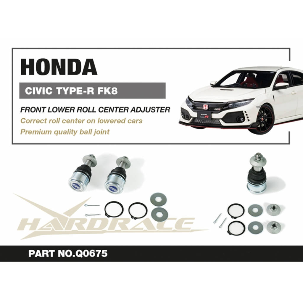 HARDRACE Q0675 Регулювальник центру переднього валка 2 шт для HONDA CIVIC '15- FK8 TYPE-R Photo-1