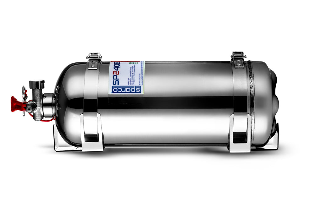 SPARCO 014773BXL24 Вогнегасник, піна AFFF, вис. 345 мм, діам. 130 мм, 2.4 л, 4.5 кг, нерж. сталь Photo-1