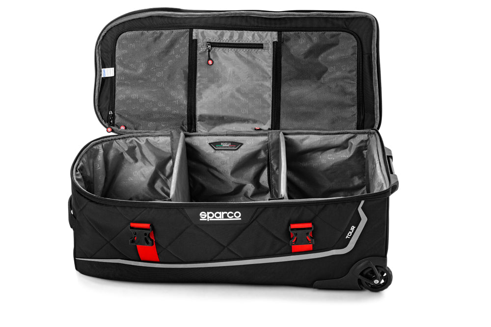 SPARCO 016437NRSI Сумка для екіпіровки TOUR TROLLEY, чорний/сріблястий, 4,7 кг, 40x84x38 см Photo-1
