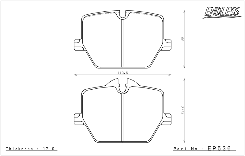 ENDLESS EP536ME20 Гальмівні колодки задні для TOYOTA Supra A90 3L Photo-0