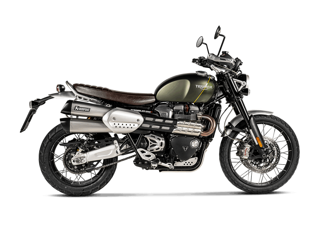 AKRAPOVIC S-T12SO3-HCQT Вихлопна система Slip-On Line (Titanium) Triumph Scrambler 1200 2019 - 2021 Photo-1