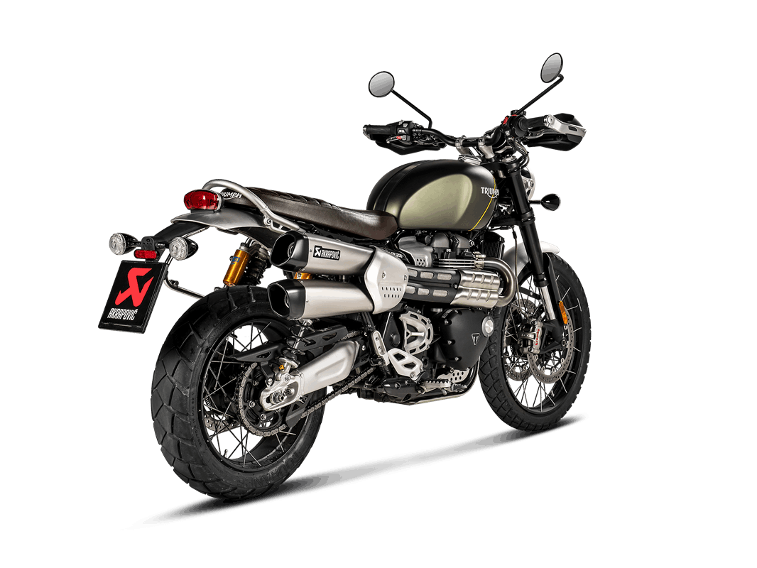 AKRAPOVIC S-T12SO3-HCQT Вихлопна система Slip-On Line (Titanium) Triumph Scrambler 1200 2019 - 2021 Photo-3
