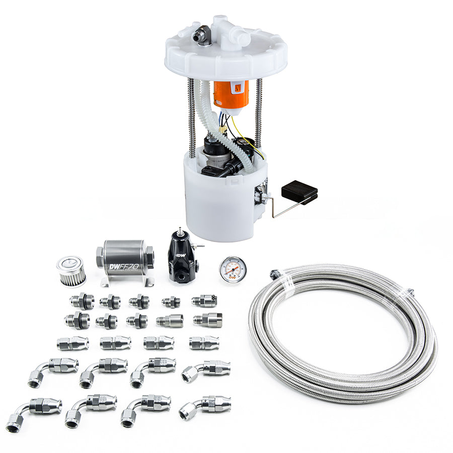 DEATSCHWERKS 9-401-608-7041 Модуль насоса DW400 + комплект для повернення SS PTFE для 8-го покоління 2006-11 HONDA Civic Si K20 Photo-0