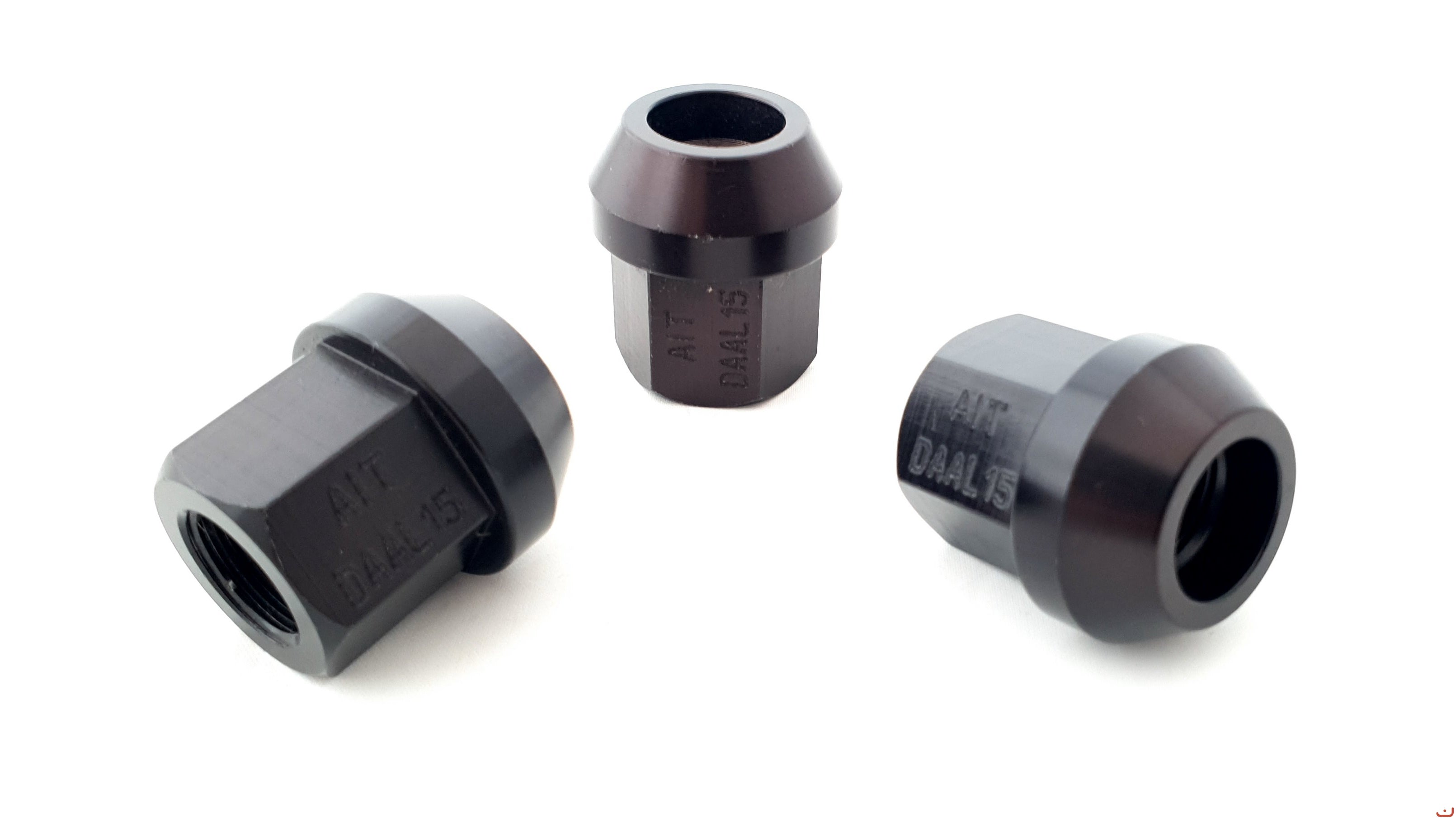 A.I.TECH AIT-DAAL15 Гайка з алюмінію Ergal 7075 1 / 2" UNF ex 3 / 4", o.d. 25mm, конічна, повна довжина 27mm, Чорний Photo-1